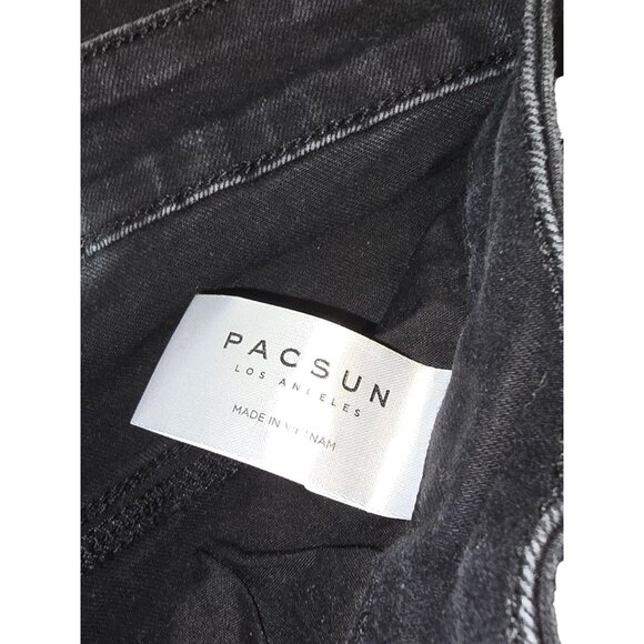 Pacsun Jeans Men's Size 32x30 Black Stacked Skinny - Picture 5 of 10